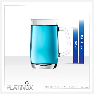 Пивний кухоль PLATINUX 6 шт. 500 мл (макс. 580 мл) пивний кухоль 0,5 л