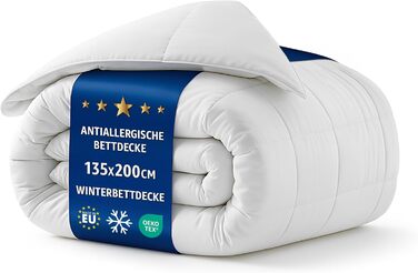 Зимова ковдра 135x200 см - тепла та м'яка ковдра для алергіків, екологічна, сертифікована Oeko-Tex, пральна