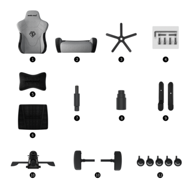 Крісло ігрове Anda Seat T-Pro 2 Grey/Black Size XL