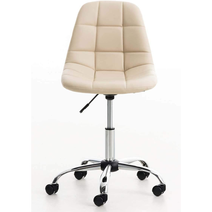 Офісний стілець Emil від CLP: регульована висота, поворотний, з штучною шкірою, колір білий (кремовий)
