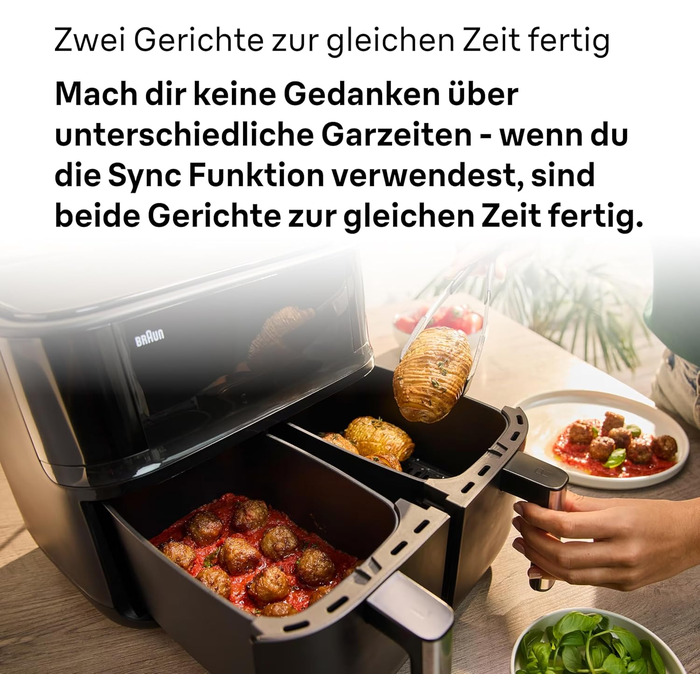 Фритюрниця повітряна Braun MultiFry 3 HF 3030, 4.3 л, 1500 Вт, цифрове керування, 8 програм, чорна