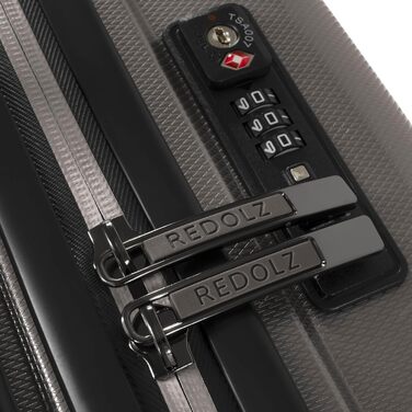 Набір валіз REDOLZ Essentials 14: S 55 см, M 66 см, L 77 см | Розширювані, ультралегкі, з TSA-замком | Колір: Кофе Grey Metallic
