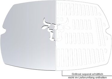 Набір решіток для гриля з нержавіючої сталі, сумісний з моделями Weber серії Q100 Q1000 Нержавіюча сталь Дизайн бика Можна мити в посудомийній машині, розмір (Q1er Plancha Bulle), 01
