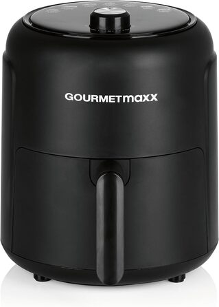 Фритюрниця GOURMETmaxx 2,3л Ідеально підходить для смаження, гриля, запікання тощо 8 різних програм Особливо нежирне та щадне приготування Таймер Автоматичне вимкнення 1000 Вт Чорний
