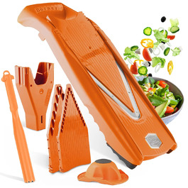 Набір овочерізок Brner V5 PowerLine Vegetable Slicer Plus (7 шт.) - Овочерізка (V-подібна) для овочів та фруктів аксесуари - 8 типів нарізки - Набір кухонних ножиць (помаранчевий)