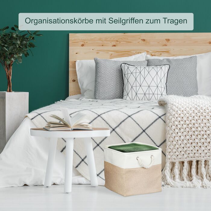 Набір з 4 кошиків для зберігання Relaxdays з льону