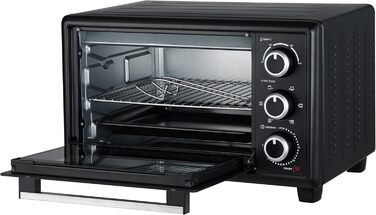 Міні-піч OptimumX 20L з конвекцією, таймером на 60 хв, для піци, 1380 Вт, чорна