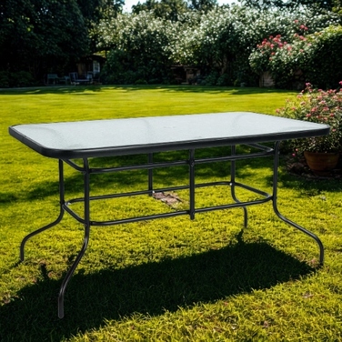 Комплект садових меблів: великий стіл (140x80) та 4 металеві стільці