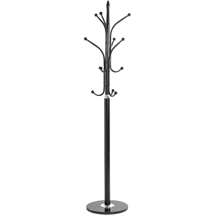 Вішалка для одягу HAKU Möbel, хром, чорний, мармур, метал, 179x40 см, сучасний стиль