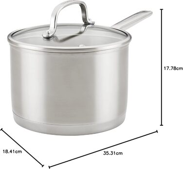 Сковорода гриль KitchenAid 71012 з нержавіючої сталі з антипригарним покриттям, 7.5 л, срібна