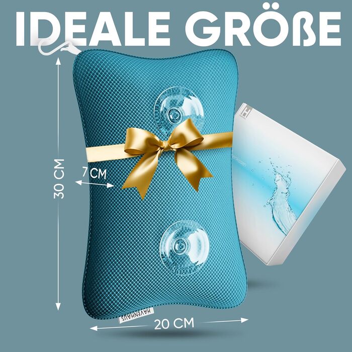 Преміум подушка для ванни XXL рожева | Додаткова підтримка для шиї та плечей | Швидковисихаюча, пральна подушка для ванни з 4 великими присосками | Подушка для ванни рожева (маленька, блакитна)