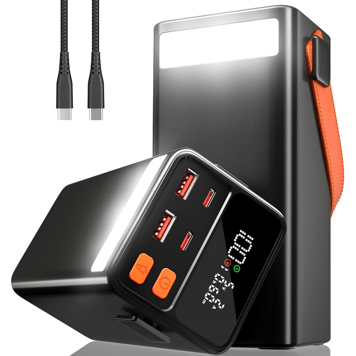 Power Bank 79800mAh Große Tragbares Laptop Powerbank 100W з LED дисплеєм та 4 виходами, для смартфонів, планшетів та ноутбуків