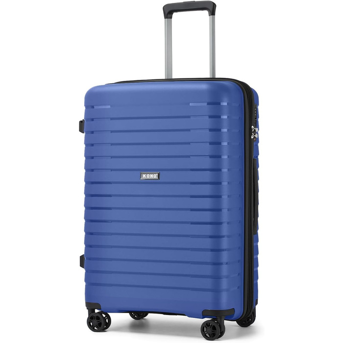 Чохол KONO середнього розміру з жорсткою обшивкою, валіза з 4 колесами, розширювана, легка, з тримачем для напоїв та TSA замком (зелений, L)