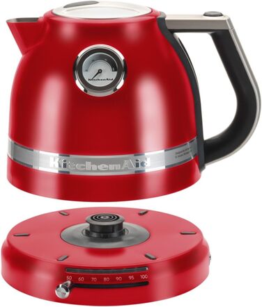 Електричний чайник KitchenAid з регулюванням температури 50-100°C, 1.5L, з фільтром від накипу, нержавіюча сталь (імперський червоний)