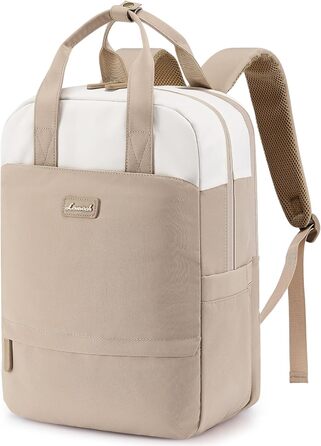 Сумка-рюкзак LOVEVOOK для жінок, 15.6 дюймів, для ноутбука, шкільний, підлітковий, елегантний, для подорожей, для дівчаток, водонепроникний, для роботи, для навчання, універсальний, бежевий, хакі