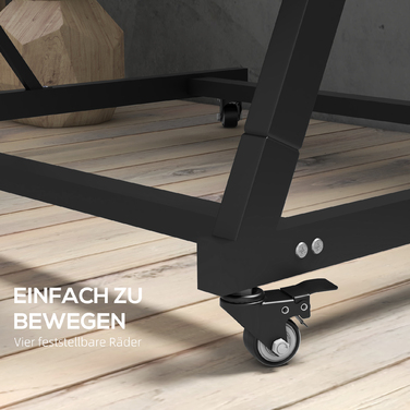 П'ятирівнева підставка для квітів, 145 см заввишки, мобільна квіткова полиця з роликами, сталева конструкція, колір - коричневий