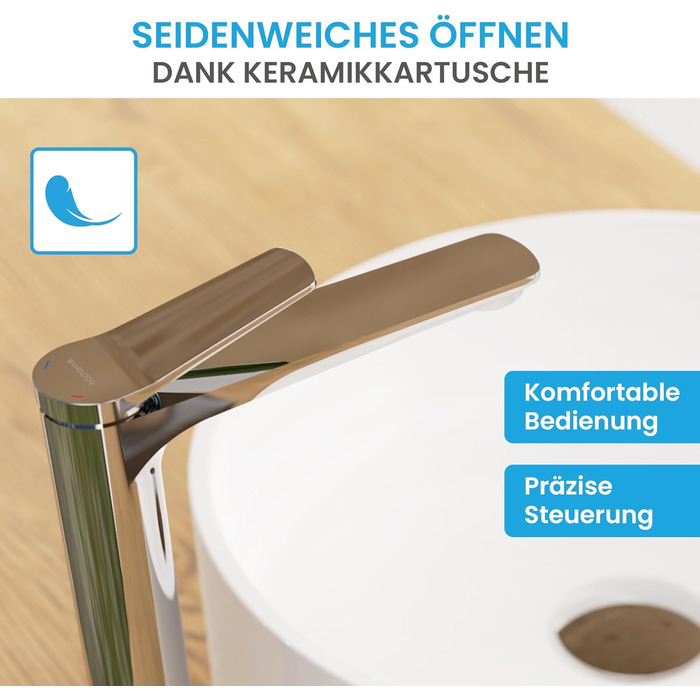 Чорний матовий змішувач для умивальника Aldeya: стильний дизайн, монтажний комплект, висока модель