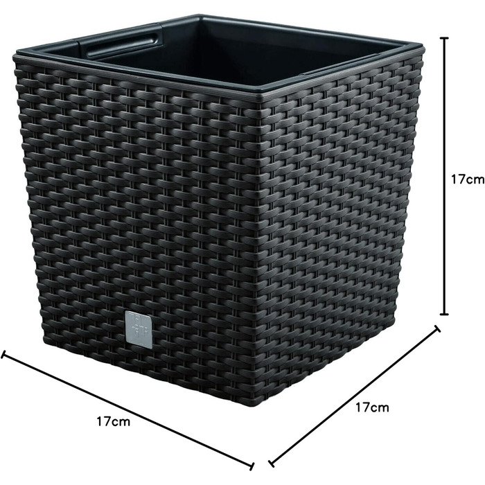Квадратний горщик для квітів Prosperplast Rato, антрацит, 64 л, 39x39x40,5 см
