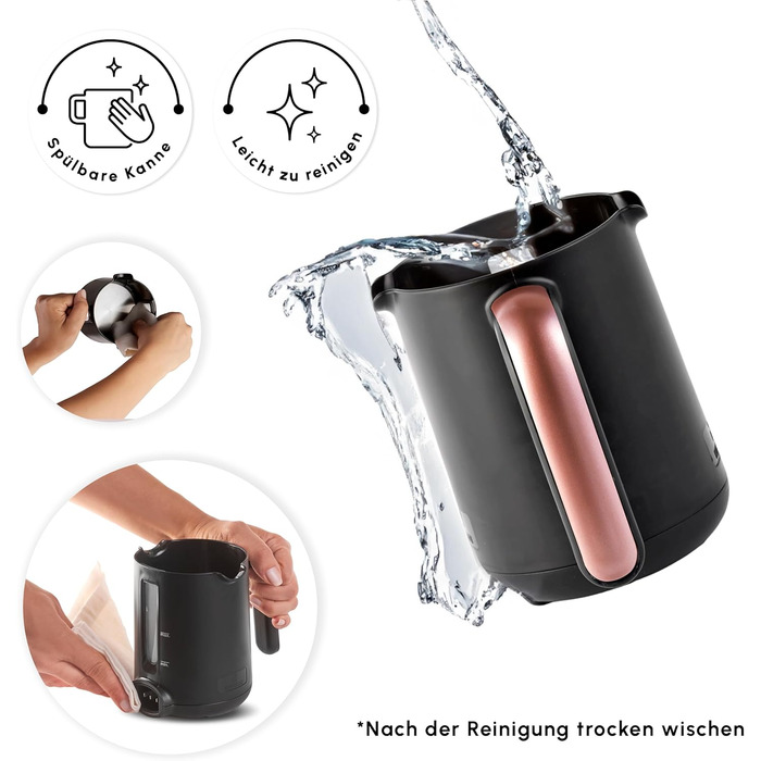 Кавомашина KARACA Hatır Roast для приготування турецького кави, рожеве золото, 5 чашок, 535W, з системою попередження, ложка, легке очищення