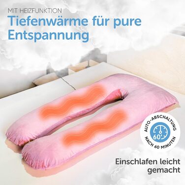 Подушка для сну на боці Lotus [З підігрівом] XXL, подушка комфорту, вагітність, подушка для годування, для кращого та здоровішого сну | (Еріка-фіолетовий)