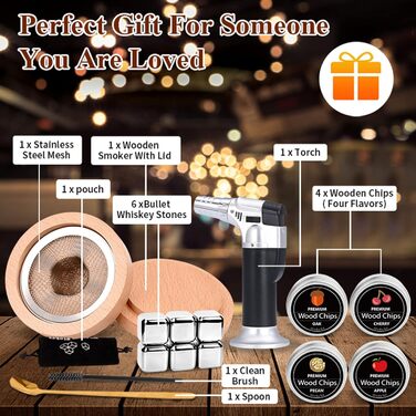 Набір для копчення коктейлів Cocktail Smoker Kit MKNZOME: для віскі, коктейлів, вина, кави та м'яса