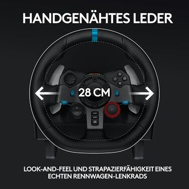 Logitech G29 Driving Force Racing Wheel – Ігровий кермо з Force Feedback для PS5, PS4, PC, Mac. Шкіряне кермо, педалі з нержавіючої сталі.