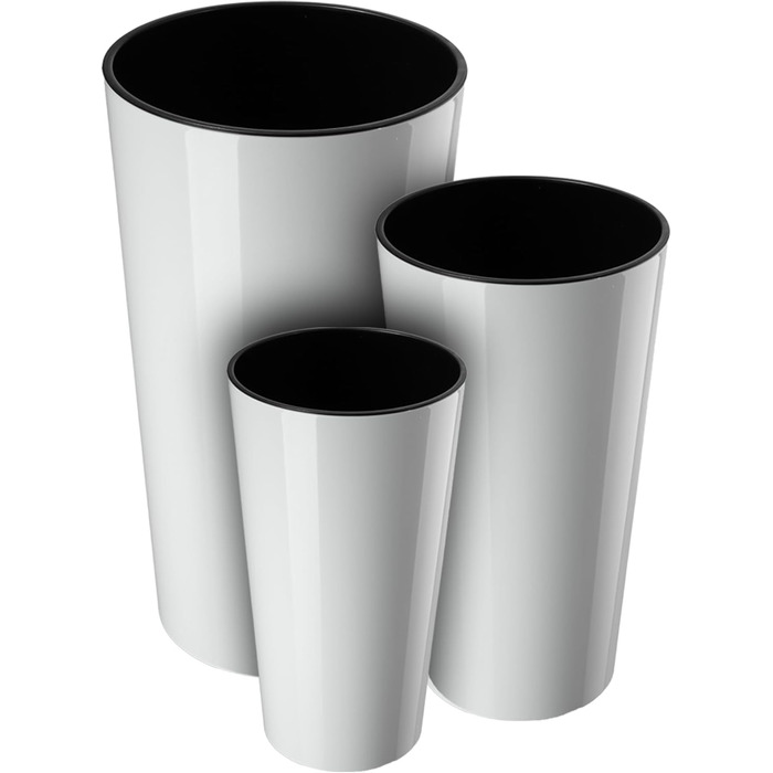 Набір горщиків KADAX (3 шт) з дерев'яною стружкою, білий глянцевий, 19,25/30 см