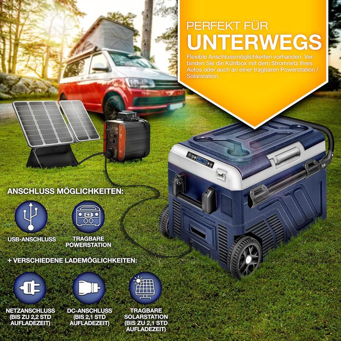 Автомобільний компресорний холодильник Tillvex 50л з Wi-Fi та охолодженням до -20°C (Navy Blue) 12/24V/230V