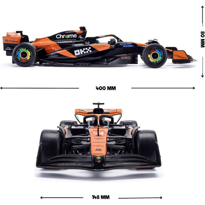 Модель Ferrari F1 F1-75 RC (1:18) - Автомобіль на радіокеруванні Формула 1 2022 (Leclerc/Sainz) + McLaren MCL38 (1:14)