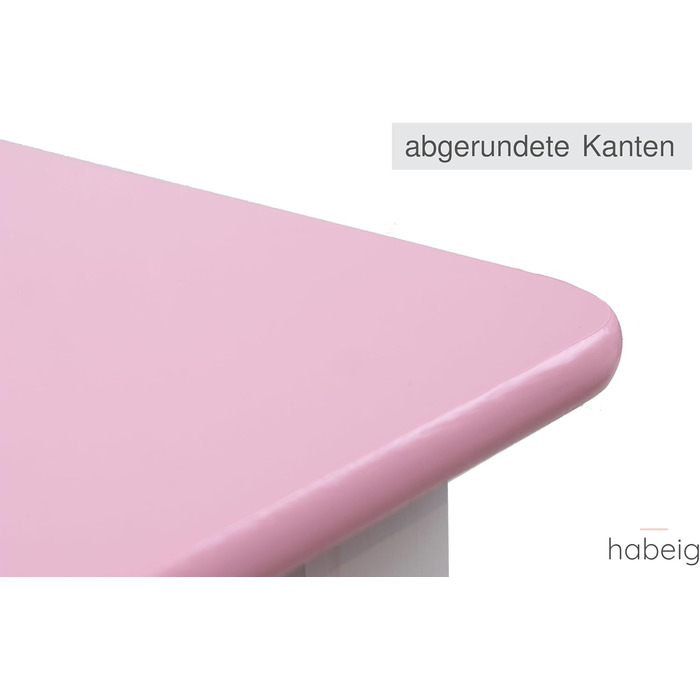 Дитячий стіл та 2 стільці, комплект меблів для дитячої кімнати, 60x50x50 см (Рожевий/Білий)