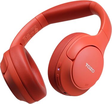 Накладні Bluetooth-навушники TOZO HT2, гібридне шумозаглушення, Hi-Res Audio, 60 годин, глибокі баси, Comfort (червоний)