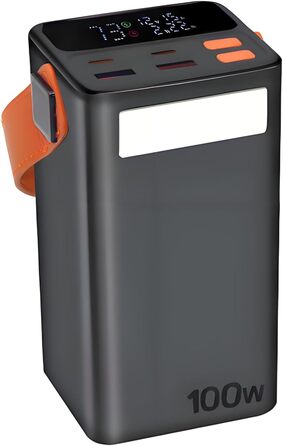 Портативний Power Bank 80000mAh 100W з USB-C, LED дисплеєм для iPhone, MacBook, iPad, дронів та ноутбуків. Ідеальний для подорожей, кемпінгу та активного відпочинку.