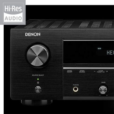 Стереоприймач Denon DRA-800H, Alexa, 5 HDMI, Фоно, Bluetooth, WLAN, DAB, AirPlay 2, HEOS, Срібло