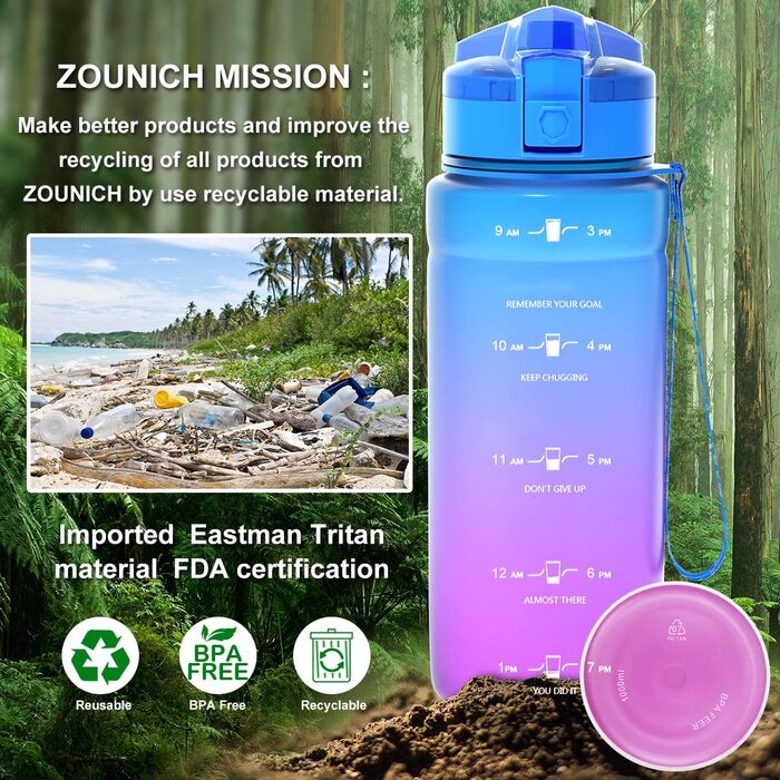 Дитяча герметична пляшка для води ZOUNICH 700 мл BPA Free