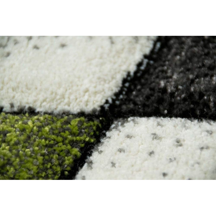Килим-дизайнерський килим мрії, Сучасний килим, килим для вітальні, килим з коротким ворсом, з вирізом по контуру, розмір в клітку (200 см круглий, зелений, сірий, білий, чорний)