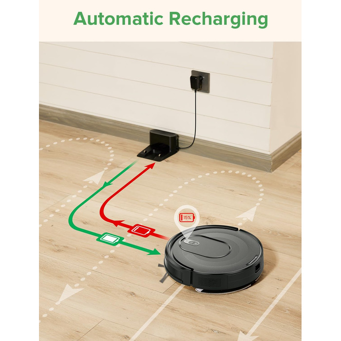 Робот-пилосос Vexilar W7 з функцією миття підлоги, 5000Pa, LiDAR навігація, тихий (50 dB), 150 хвилин роботи, 15 зон заборони, 5 карт, керування зі смартфона та пульта