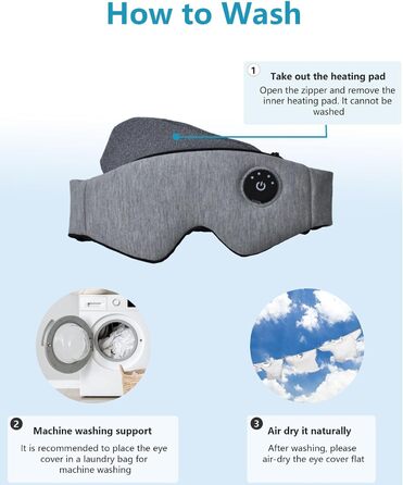 Тепла очна маска PJYU для лікування блефариту та сухості очей, USB-зарядка, миється