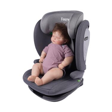 Автокрісло Fourward Baby 360° - ISOFIX, 0+1/2/3, 9-36 кг, 5-точкова система безпеки, сірий колір