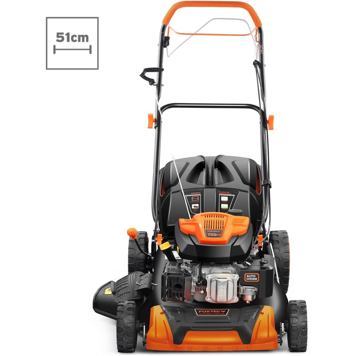 Бензокоса FUXTEC 4в1 FX-RM5196 з Edge-Cut: газонокосарка, 51 см, самохідна, 96 см3, великі колеса, 60л травосбірник