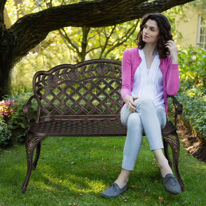 Relaxdays Антична лавка для саду з розами