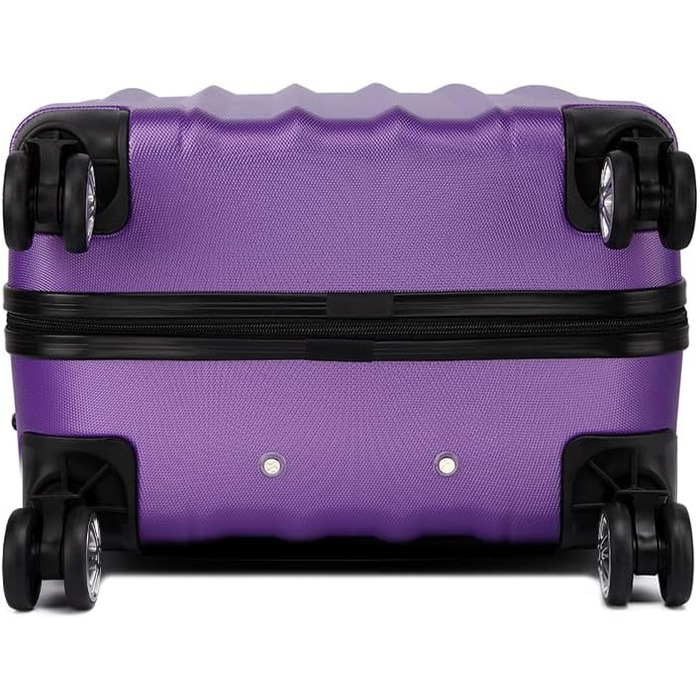 KONO Легкий ручний багаж, 55 x 35 x 20 см, жорсткий корпус, ABS, 4 колеса, ручна поклажа, валіза (фіолетовий)