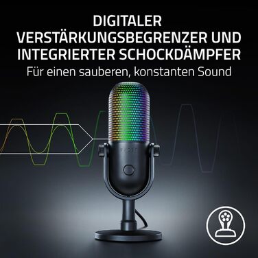 Мікрофон Razer Seiren V3 Mini - компактний USB мікрофон з LED-індикатором та інтегрованим демпфером