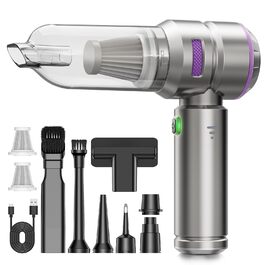 Акумуляторний ручний пилосос KITBEZN 26000Па, бездротовий міні-пилосос 4-в-1 з безщітковим двигуном для авто, дому, диванів та шерсті тварин (Фіолетовий)