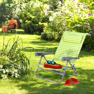 Розкладний шезлонг Relaxdays з подушкою для шиї