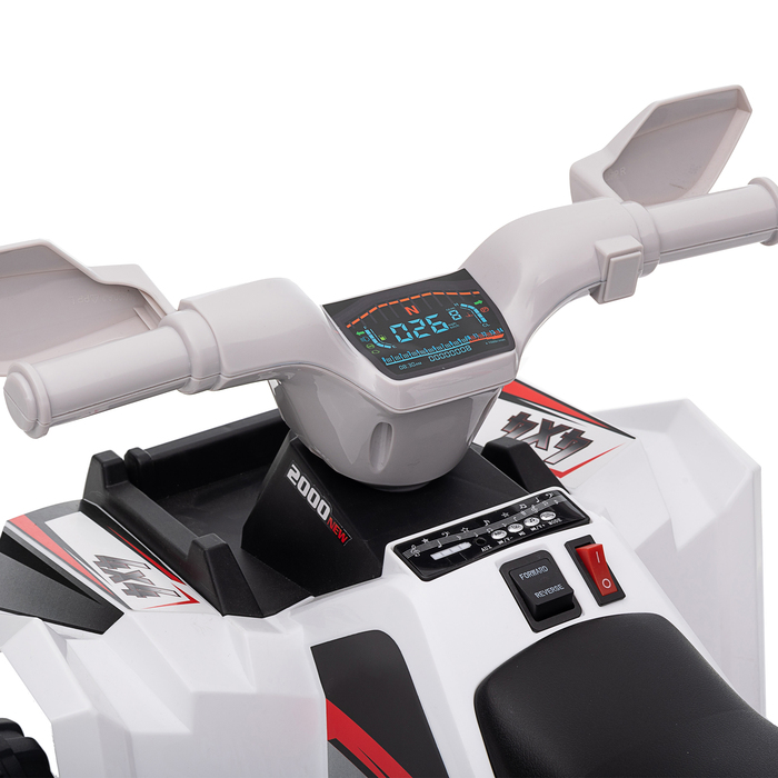 HOMCOM Electric Kids Quad Mini Electric Quad 6V з функцією вперед і назад для дітей 1,5-3 років 2,5 км/год білого кольору