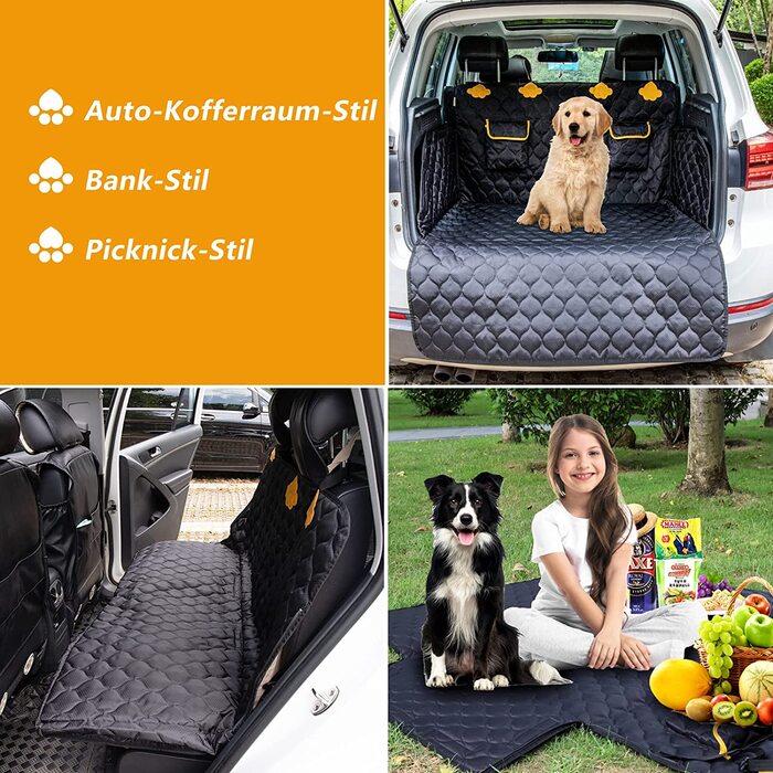Захисний килимок для багажника для собак, універсальний нековзний килимок для багажника, 4 шари, стьобаний, водонепроникний, ковдра для собак багажник для легкових, вантажних автомобілів і позашляховиків 600D (з підкладкою) 600D чотиришарова тканина