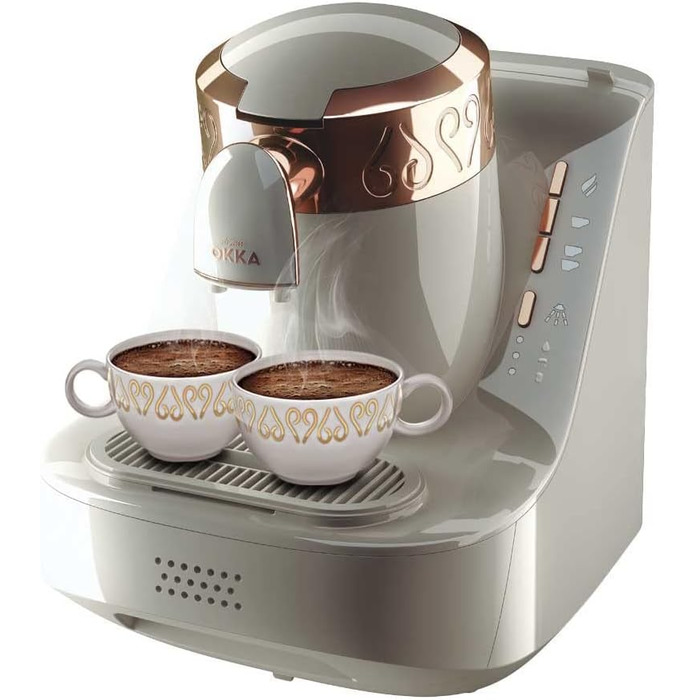 Кавомашина Arzum Okka: автоматична, 3 розміри порцій, самоочищення, 950 мл, білий колір