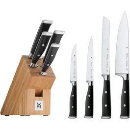 Набір ножів Grand Class від WMF: 5 предметів, німецька якість, ковані леза, бамбуковий блок, Performance Cut