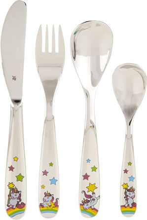 Дитячий набір столових приборів WMF Einhorn (4 шт.), нержавіюча сталь, для дітей 3-9 років, Cromargan, придатний для миття в посудомийній машині