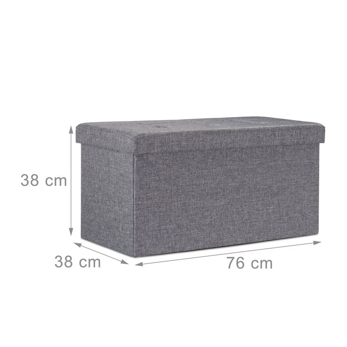 Relaxdays Складана лавка з льону